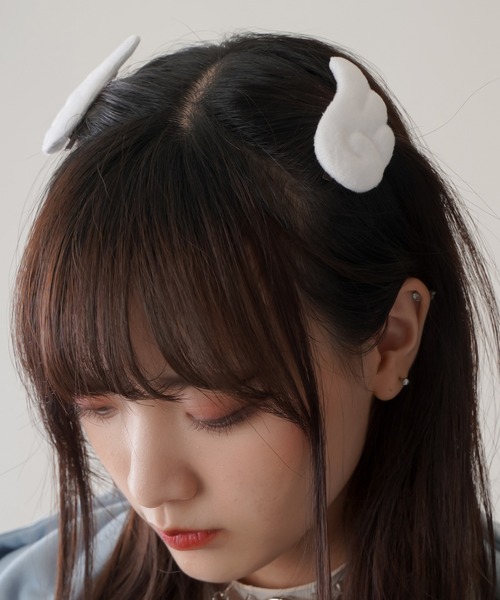 SPINNS（スピンズ）の「【2個セット】エンジェルウィング ヘアクリップ（バレッタ/ヘアクリップ・レディース・ピンク/ホワイト・ONESIZE）」の10枚目の写真