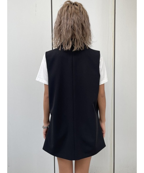 EGOIST（エゴイスト）の「ノースリテーラードベスト（ベスト・レディース・ホワイト/ブラック・FREE）」の13枚目の写真