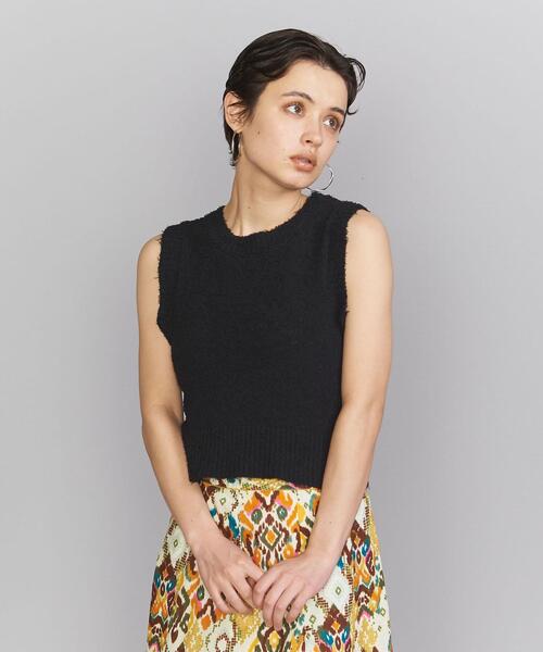 BEAUTY&YOUTH UNITED ARROWS(ビューティーアンドユースユナイテッドアローズ)の「コットンナイロンヤーン ショート ニット ベスト -ウォッシャブル-(ニット/セーター・レディース・ブラック/ホワイト/ケリー・FREE)」の14枚目の写真