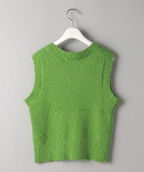 BEAUTY&YOUTH UNITED ARROWS(ビューティーアンドユースユナイテッドアローズ)の「コットンナイロンヤーン ショート ニット ベスト -ウォッシャブル-(ニット/セーター・レディース・ブラック/ホワイト/ケリー・FREE)」の6枚目の写真