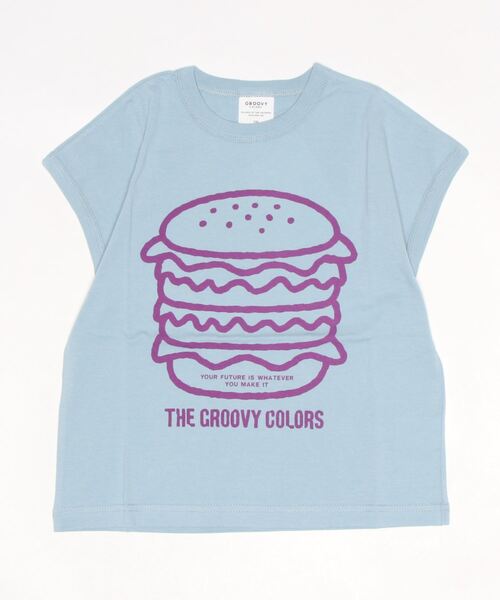 GROOVY COLORS(グルービーカラーズ)の「天竺 HUMBURGER ノースリーブTシャツ(Tシャツ/カットソー・キッズ・チャコールグレー/グリーン/ブルー・110/120/100)」の9枚目の写真