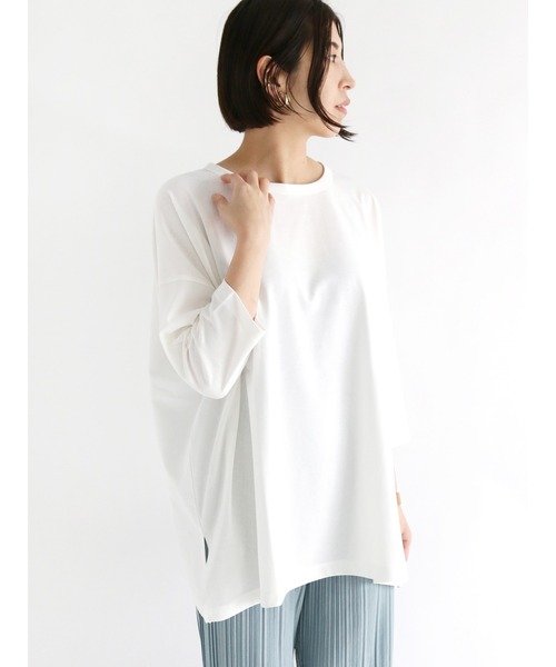 Lugnoncure（ルノンキュール）の「ポンチョTシャツ（Tシャツ/カットソー・レディース・オフホワイト/ピンク/ブラック・ﾌﾘ-）」の2枚目の写真