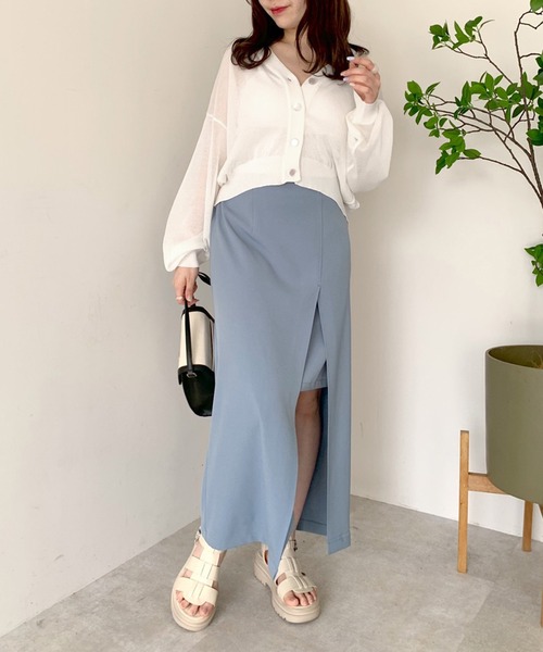 OLIVE des OLIVE（オリーブデオリーブ）の「シアーカーディガン（カーディガン/ボレロ・レディース・オフホワイト/ライム/ブラック/ピンク/パープル・FREE）」の6枚目の写真