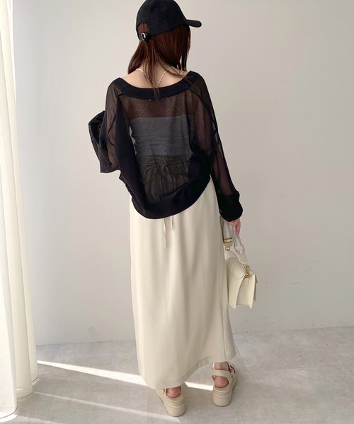 OLIVE des OLIVE（オリーブデオリーブ）の「シアーカーディガン（カーディガン/ボレロ・レディース・オフホワイト/ライム/ブラック/ピンク/パープル・FREE）」の13枚目の写真