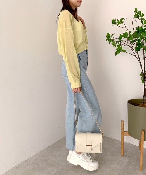 OLIVE des OLIVE（オリーブデオリーブ）の「シアーカーディガン（カーディガン/ボレロ・レディース・オフホワイト/ライム/ブラック/ピンク/パープル・FREE）」の18枚目の写真