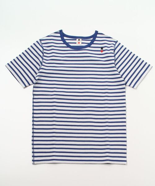 BOHEMIANS(ボヘミアンズ)の「BOHEMINAS/ボヘミアンズ Span Rib Border C/N S/S TEE スパンリブボーダーティー(Tシャツ/カットソー・レディース・ブラック/ブルー・MEDIUM)」の1枚目の写真