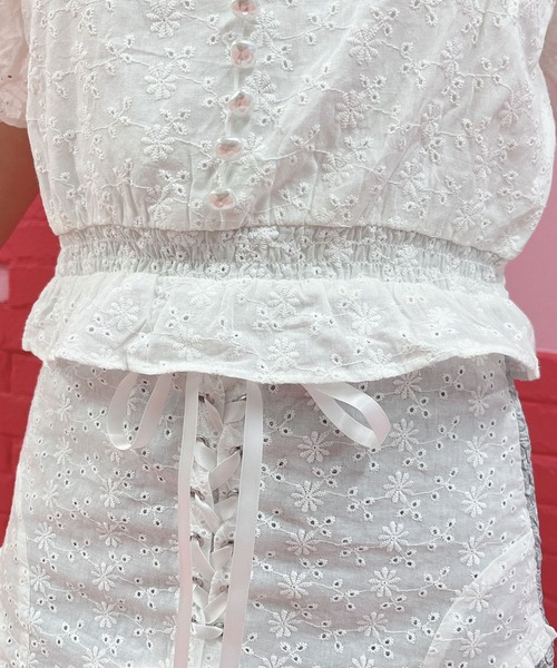 Swankiss(スワンキス)の「SX pearl button TOPS(シャツ/ブラウス・レディース・ホワイト/ブラック/サックスブルー/ピンク・FREE)」の9枚目の写真