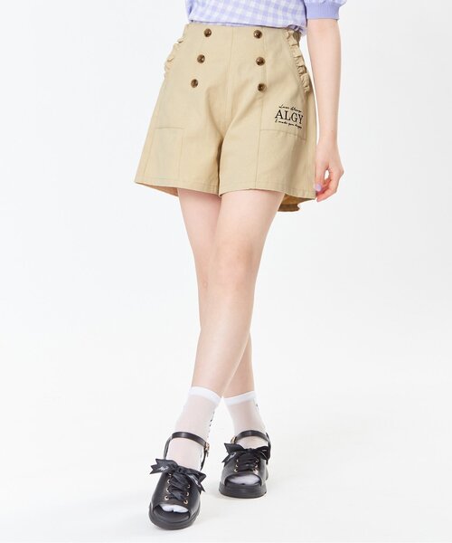 algy(アルジー)の「前ボタンマリンショーパン(その他パンツ・キッズ・ブラック/ベージュ/サックスブルー・XX-SMALL/MEDIUM/SMALL/X-SMALL)」の1枚目の写真