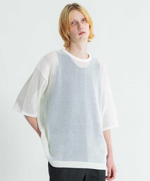 LiNoH | CODE YARN MESH S/S KNIT(ニット/セーター)