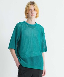 LiNoH | CODE YARN MESH S/S KNIT(ニット/セーター)