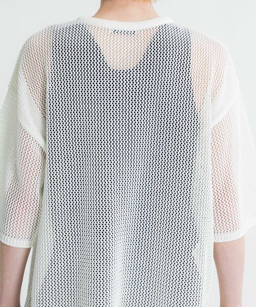 LiNoH（リノー）の「【LiNoH】CODE YARN MESH S/S KNIT（ニット