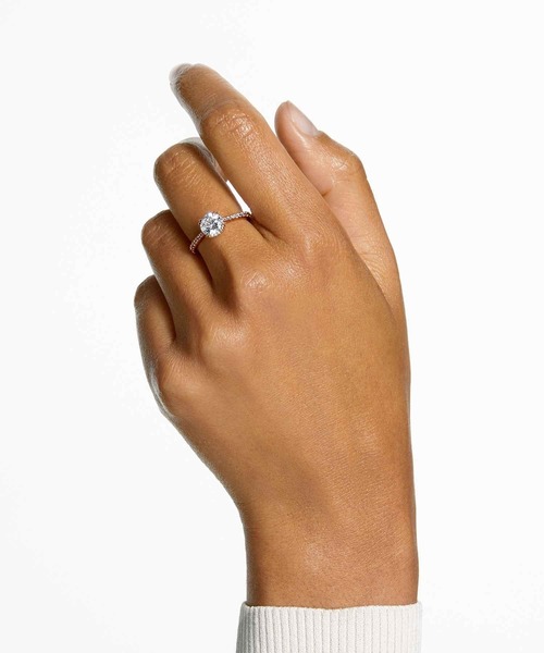 SWAROVSKI(スワロフスキー)の「【公式】【スワロフスキー】Stilla リング, ラウンドカット, パヴェ, ホワイト, ローズゴールドトーン・プレーティング(リング・レディース・ホワイト・50)」の2枚目の写真