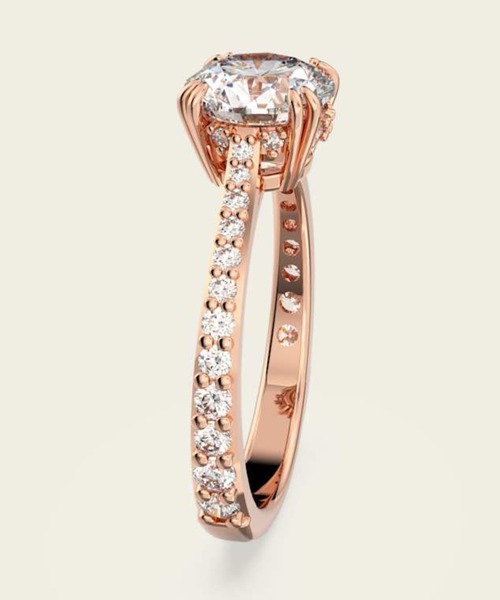 SWAROVSKI(スワロフスキー)の「【公式】【スワロフスキー】Stilla リング, ラウンドカット, パヴェ, ホワイト, ローズゴールドトーン・プレーティング(リング・レディース・ホワイト・50)」の4枚目の写真
