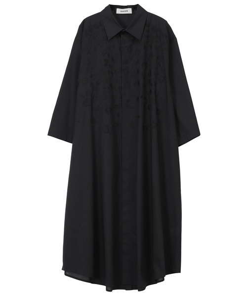 ズッカ レオパードエンブロイダリー ワンピース ロングシャツワンピース 透け感 ZUCCa(ズッカ)の「レオパードエンブロイダリー/ワンピース