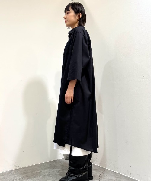 ZUCCa(ズッカ)の「レオパードエンブロイダリー/ワンピース(シャツワンピース・レディース・ブラック/ホワイト・M size)」の8枚目の写真