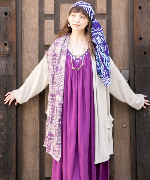 チャイハネ(チャイハネ)の「【チャイハネ】パッカブルMEN'Sカーディガン(カーディガン/ボレロ・メンズ・パープル/オレンジ/グリーン/ブラック/ベージュ/ブルー/ホワイト/ブラウン/ターコイズブルー/ライトベージュ・FREE)」の4枚目の写真