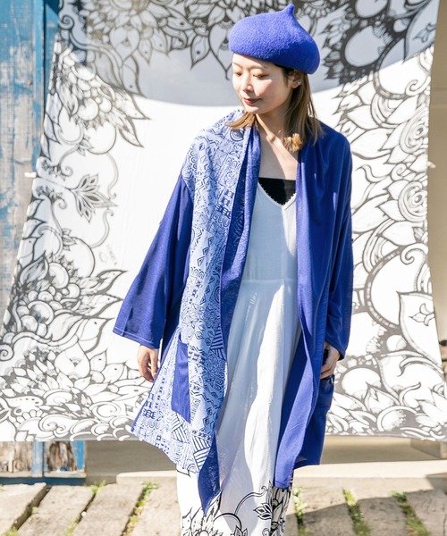 チャイハネ(チャイハネ)の「【チャイハネ】パッカブルMEN'Sカーディガン(カーディガン/ボレロ・メンズ・パープル/オレンジ/グリーン/ブラック/ベージュ/ブルー/ホワイト/ブラウン/ターコイズブルー/ライトベージュ・FREE)」の8枚目の写真