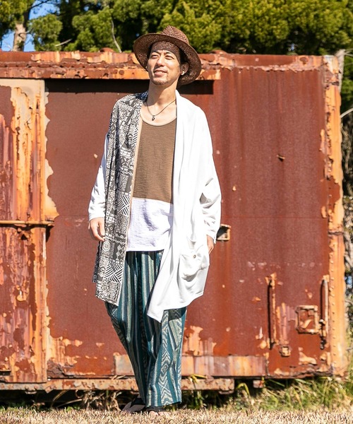 チャイハネ(チャイハネ)の「【チャイハネ】パッカブルMEN'Sカーディガン(カーディガン/ボレロ・メンズ・パープル/オレンジ/グリーン/ブラック/ベージュ/ブルー/ホワイト/ブラウン/ターコイズブルー/ライトベージュ・FREE)」の15枚目の写真