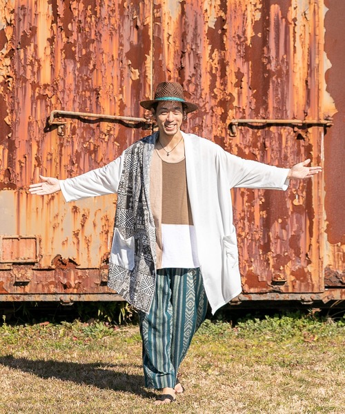 チャイハネ(チャイハネ)の「【チャイハネ】パッカブルMEN'Sカーディガン(カーディガン/ボレロ・メンズ・パープル/オレンジ/グリーン/ブラック/ベージュ/ブルー/ホワイト/ブラウン/ターコイズブルー/ライトベージュ・FREE)」の21枚目の写真