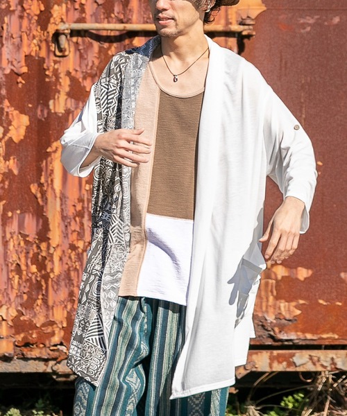 チャイハネ(チャイハネ)の「【チャイハネ】パッカブルMEN'Sカーディガン(カーディガン/ボレロ・メンズ・パープル/オレンジ/グリーン/ブラック/ベージュ/ブルー/ホワイト/ブラウン/ターコイズブルー/ライトベージュ・FREE)」の20枚目の写真