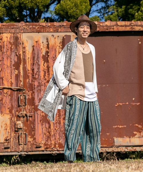 チャイハネ(チャイハネ)の「【チャイハネ】パッカブルMEN'Sカーディガン(カーディガン/ボレロ・メンズ・パープル/オレンジ/グリーン/ブラック/ベージュ/ブルー/ホワイト/ブラウン/ターコイズブルー/ライトベージュ・FREE)」の17枚目の写真