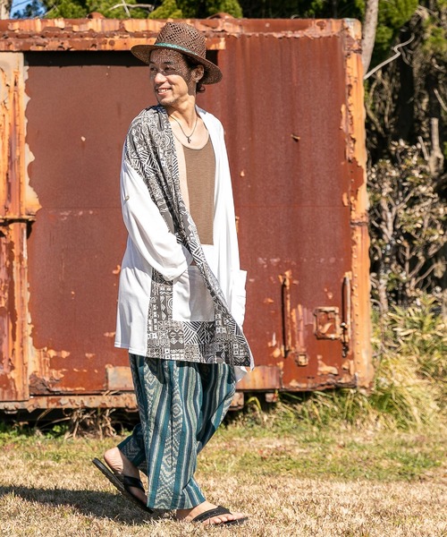 チャイハネ(チャイハネ)の「【チャイハネ】パッカブルMEN'Sカーディガン(カーディガン/ボレロ・メンズ・パープル/オレンジ/グリーン/ブラック/ベージュ/ブルー/ホワイト/ブラウン/ターコイズブルー/ライトベージュ・FREE)」の16枚目の写真