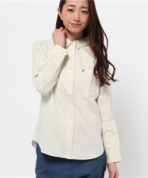 OUTLET（アウトレット）の「【who's who Chico】ベーシックシャツワンピ（シャツワンピース・レディース・ホワイト/ホワイト×ネイビー/イエロー・FREE）」の3枚目の写真