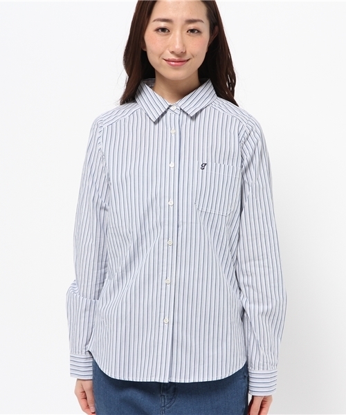 OUTLET（アウトレット）の「【who's who Chico】ベーシックシャツワンピ（シャツワンピース・レディース・ホワイト/ホワイト×ネイビー/イエロー・FREE）」の4枚目の写真