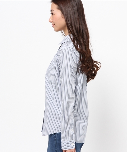OUTLET（アウトレット）の「【who's who Chico】ベーシックシャツワンピ（シャツワンピース・レディース・ホワイト/ホワイト×ネイビー/イエロー・FREE）」の5枚目の写真