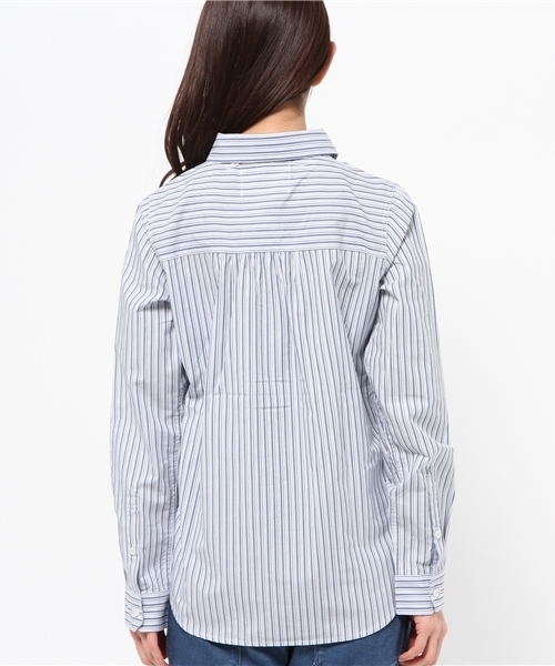 OUTLET（アウトレット）の「【who's who Chico】ベーシックシャツワンピ（シャツワンピース・レディース・ホワイト/ホワイト×ネイビー/イエロー・FREE）」の6枚目の写真