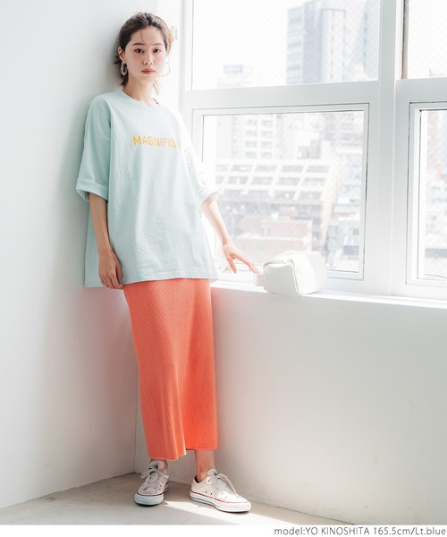 coca（coca）（コカ）の「ビッグシルエットプリントアソートTee（Tシャツ/カットソー・レディース・ホワイト/チャコールグレー/ライトブルー/ブラウン/ピンク/グリーン・ONE SIZE）」の14枚目の写真