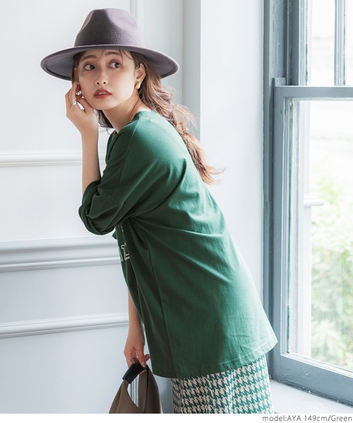 coca（coca）（コカ）の「ビッグシルエットプリントアソートTee（Tシャツ/カットソー・レディース・ホワイト/チャコールグレー/ライトブルー/ブラウン/ピンク/グリーン・ONE SIZE）」の18枚目の写真