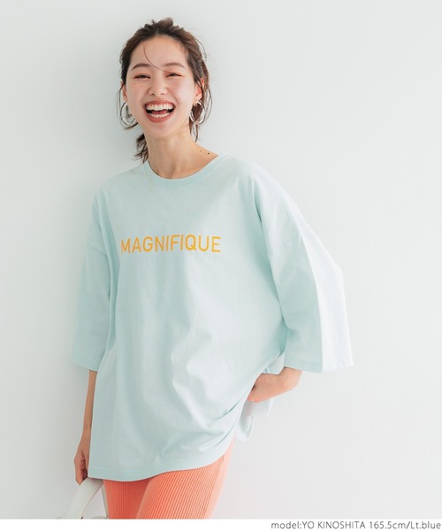 coca（coca）（コカ）の「ビッグシルエットプリントアソートTee（Tシャツ/カットソー・レディース・ホワイト/チャコールグレー/ライトブルー/ブラウン/ピンク/グリーン・ONE SIZE）」の16枚目の写真