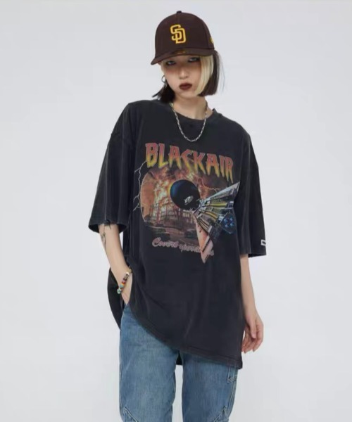 SILVER BULLET(シルバーバレット)の「『SILVER BULLET SELECT AP/シルバーバレットセレクト』USEDライクパンクイラストプリントTEE【Y】【CN】(Tシャツ/カットソー・メンズ・ブラック・L/M)」の1枚目の写真