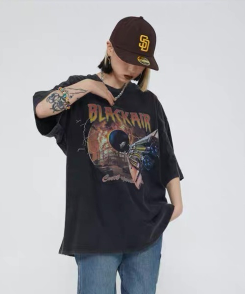 SILVER BULLET(シルバーバレット)の「『SILVER BULLET SELECT AP/シルバーバレットセレクト』USEDライクパンクイラストプリントTEE【Y】【CN】(Tシャツ/カットソー・メンズ・ブラック・L/M)」の6枚目の写真