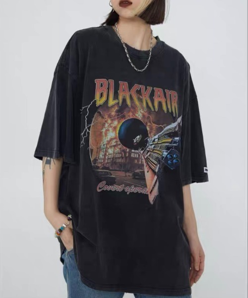 SILVER BULLET(シルバーバレット)の「『SILVER BULLET SELECT AP/シルバーバレットセレクト』USEDライクパンクイラストプリントTEE【Y】【CN】(Tシャツ/カットソー・メンズ・ブラック・L/M)」の12枚目の写真