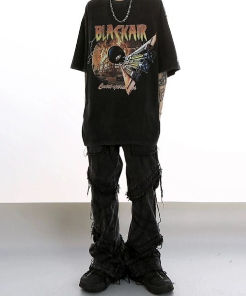 SILVER BULLET(シルバーバレット)の「『SILVER BULLET SELECT AP/シルバーバレットセレクト』USEDライクパンクイラストプリントTEE【Y】【CN】(Tシャツ/カットソー・メンズ・ブラック・L/M)」の9枚目の写真