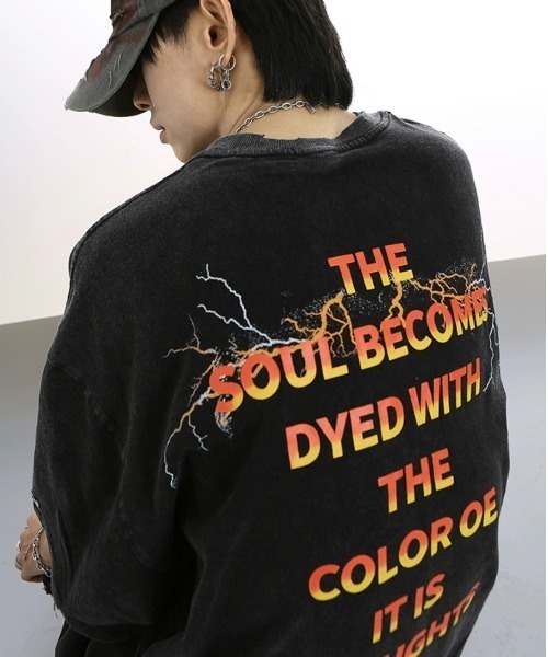 SILVER BULLET(シルバーバレット)の「『SILVER BULLET SELECT AP/シルバーバレットセレクト』USEDライクパンクイラストプリントTEE【Y】【CN】(Tシャツ/カットソー・メンズ・ブラック・L/M)」の4枚目の写真