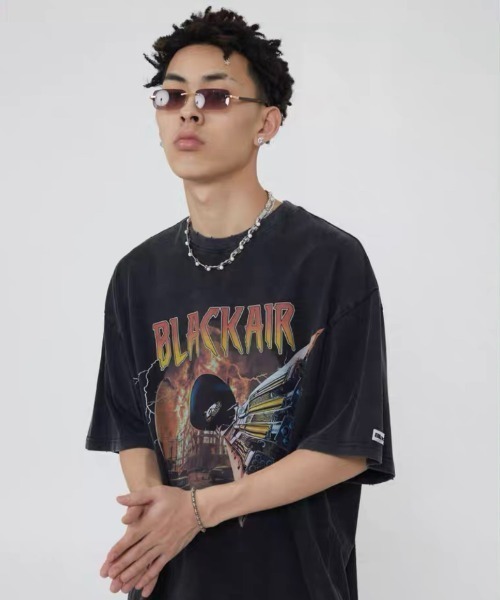 SILVER BULLET(シルバーバレット)の「『SILVER BULLET SELECT AP/シルバーバレットセレクト』USEDライクパンクイラストプリントTEE【Y】【CN】(Tシャツ/カットソー・メンズ・ブラック・L/M)」の11枚目の写真