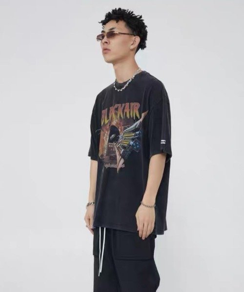 SILVER BULLET(シルバーバレット)の「『SILVER BULLET SELECT AP/シルバーバレットセレクト』USEDライクパンクイラストプリントTEE【Y】【CN】(Tシャツ/カットソー・メンズ・ブラック・L/M)」の8枚目の写真