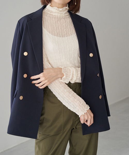 ROPE' PICNIC（ロペピクニック）の「シアージャガードタートル（Tシャツ/カットソー・レディース・チャコールグレー/キナリ/グリーン/グリーン系その他/イエロー系その他4・38）」の9枚目の写真