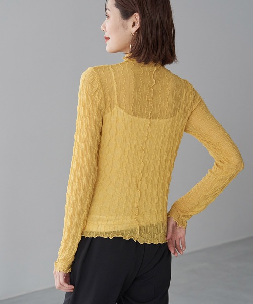 ROPE' PICNIC（ロペピクニック）の「シアージャガードタートル（Tシャツ/カットソー・レディース・チャコールグレー/キナリ/グリーン/グリーン系その他/イエロー系その他4・38）」の12枚目の写真