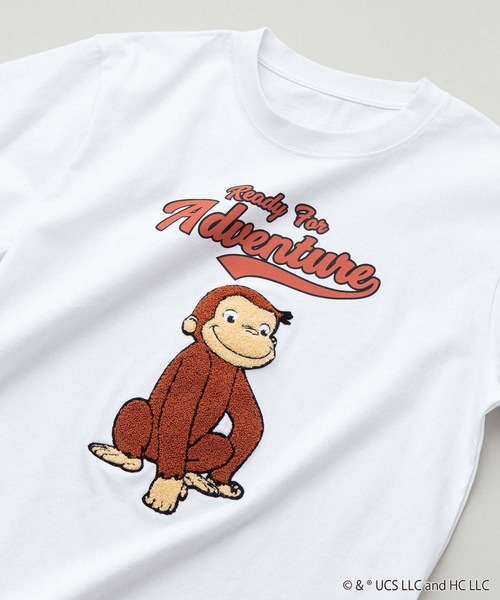 OUTDOOR PRODUCTS APPAREL（アウトドアプロダクツアパレル）の「「おさるのジョージ」 ロンT（Tシャツ/カットソー・メンズ・ホワイト/ブラック/ダークグリーン/パープル・MEDIUM/LARGE/X-LARGE）」の2枚目の写真