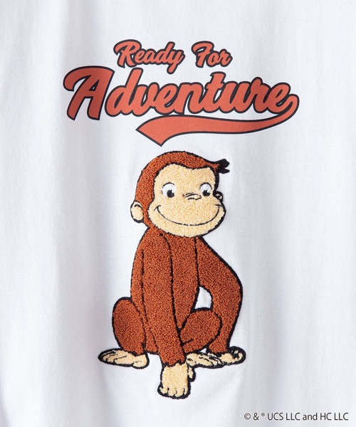 OUTDOOR PRODUCTS APPAREL（アウトドアプロダクツアパレル）の「「おさるのジョージ」 ロンT（Tシャツ/カットソー・メンズ・ホワイト/ブラック/ダークグリーン/パープル・MEDIUM/LARGE/X-LARGE）」の10枚目の写真