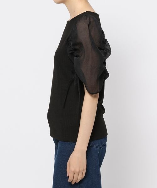 mysty woman（ミスティウーマン）の「ドロストシアースリーブプルオーバー 352409（Tシャツ/カットソー・レディース・ベージュ/オフホワイト/ブラック・FREE）」の11枚目の写真