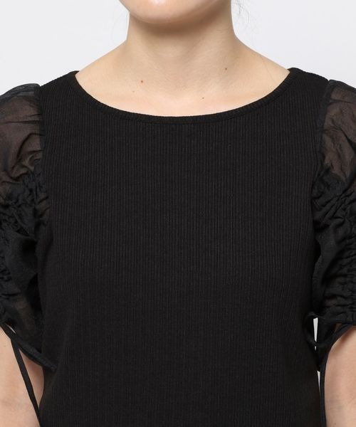mysty woman（ミスティウーマン）の「ドロストシアースリーブプルオーバー 352409（Tシャツ/カットソー・レディース・ベージュ/オフホワイト/ブラック・FREE）」の13枚目の写真