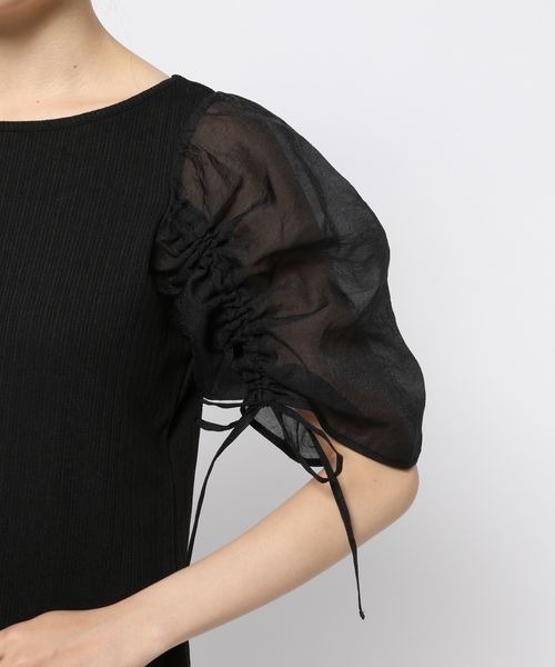 mysty woman（ミスティウーマン）の「ドロストシアースリーブプルオーバー 352409（Tシャツ/カットソー・レディース・ベージュ/オフホワイト/ブラック・FREE）」の14枚目の写真