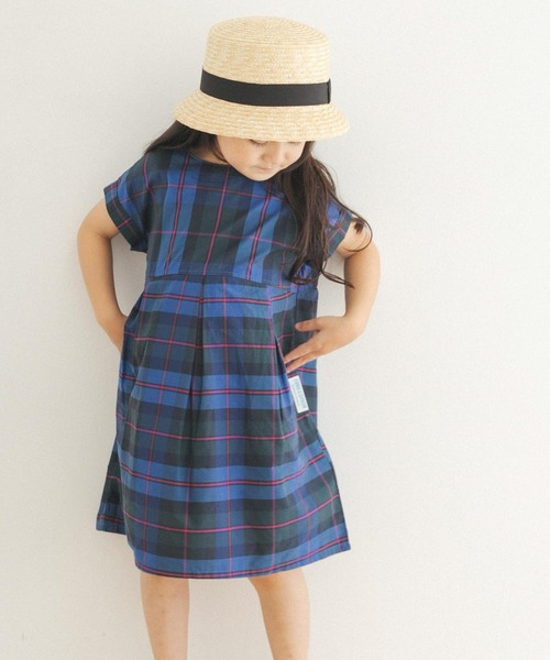 FORK&SPOON（フォークアンドスプーン）の「『親子リンク』FORK&SPOON　カラーチェックワンピース(KIDS)（ワンピース・キッズ・ブラウン系その他/ブルー系その他・120/105/135）」の10枚目の写真