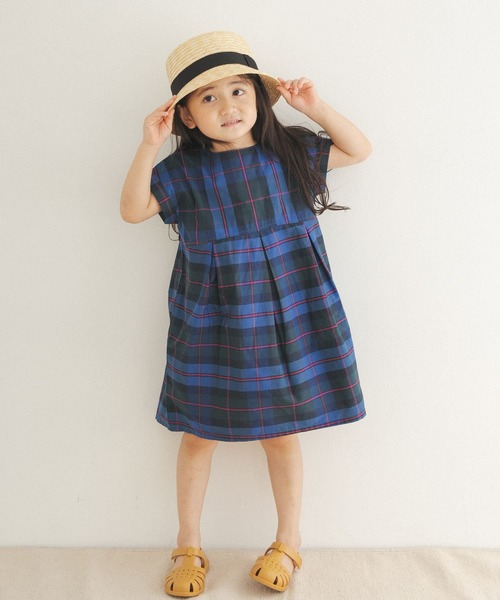 FORK&SPOON（フォークアンドスプーン）の「『親子リンク』FORK&SPOON　カラーチェックワンピース(KIDS)（ワンピース・キッズ・ブラウン系その他/ブルー系その他・120/105/135）」の12枚目の写真