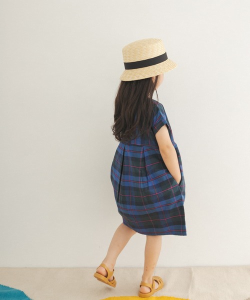 FORK&SPOON（フォークアンドスプーン）の「『親子リンク』FORK&SPOON　カラーチェックワンピース(KIDS)（ワンピース・キッズ・ブラウン系その他/ブルー系その他・120/105/135）」の14枚目の写真